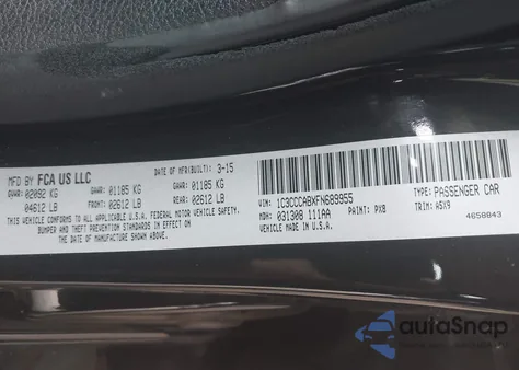 2015 Chrysler 200 Limited from USA, damaged, VIN 1C3CCCABXFN689955